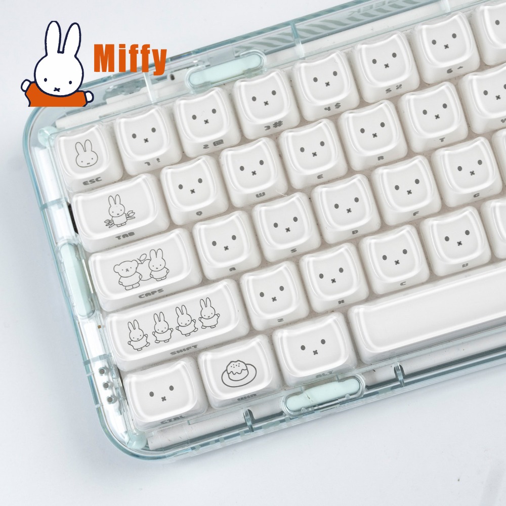 Gaming Accessories Aesthetic - คีย์แคปมิฟฟี่ คิวท์ แรบบิท คีย์แคปน่ารักสำหรับคีย์บอร์ดแบบกลไก เหมาะสำหรับแกนไขว้ โปรไฟล์