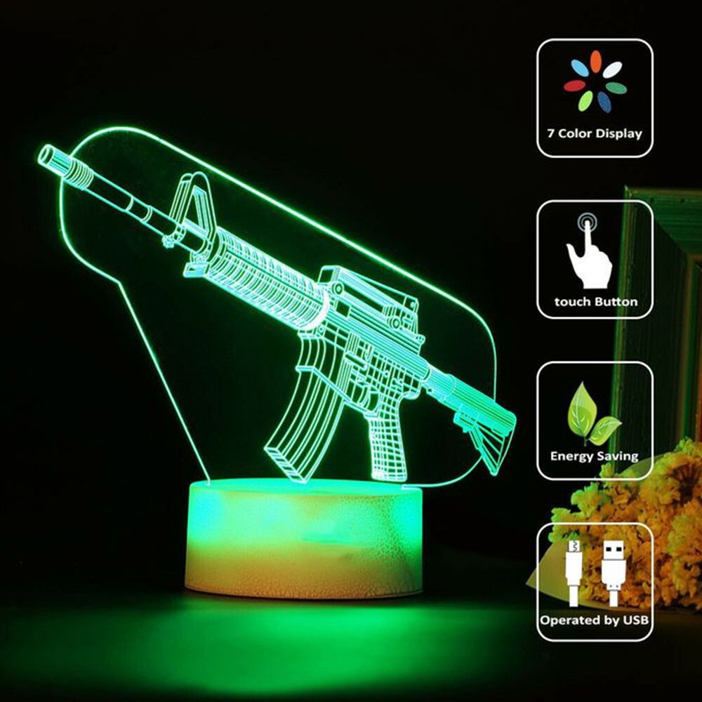 เกมปืนไรเฟิล 3d Led Night Ligh - Accessories For Your Gaming Room บทวิจารณ์และราคา